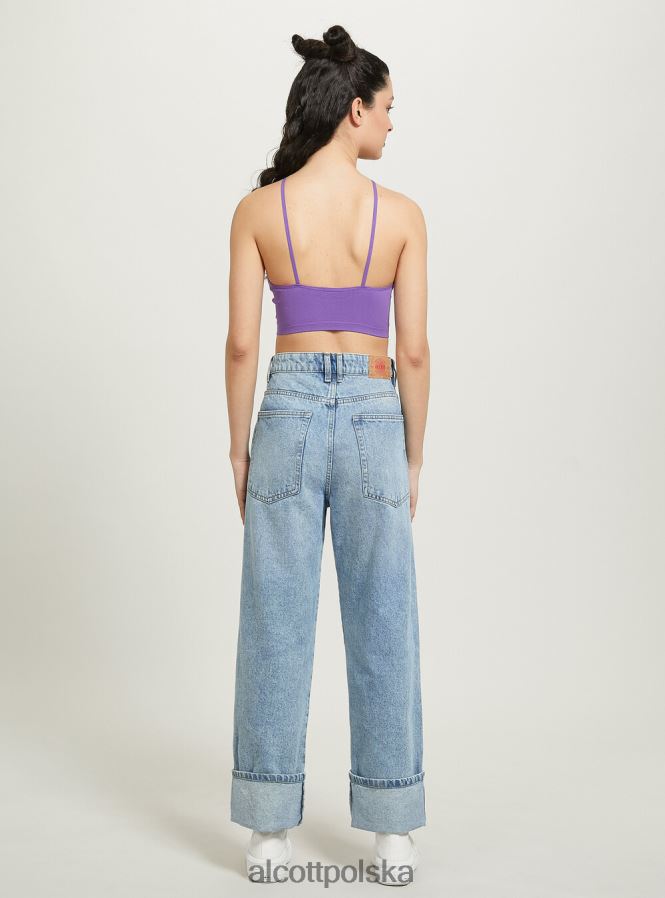 odzież Alcott top przycięty con scollo incrociato bk1 czarny kobiety 2TXFF641