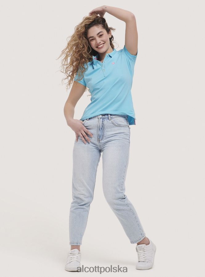 odzież Alcott Koszulka polo z bawełny pikowej z haftem biały kobiety 2TXFF6412