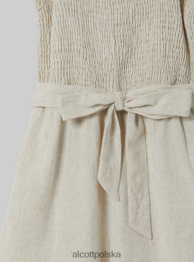 odzież Alcott Krótki kombinezon z domieszką lnu c0578 beż kobiety 2TXFF6402