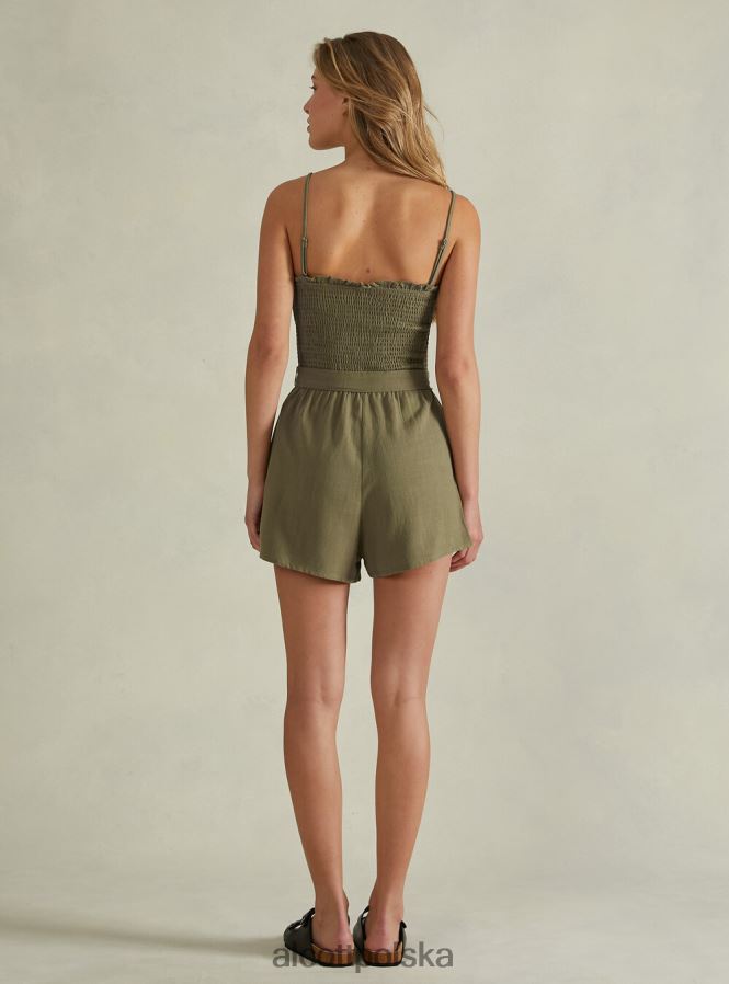 odzież Alcott Krótki kombinezon z domieszką lnu c0578 beż kobiety 2TXFF6429
