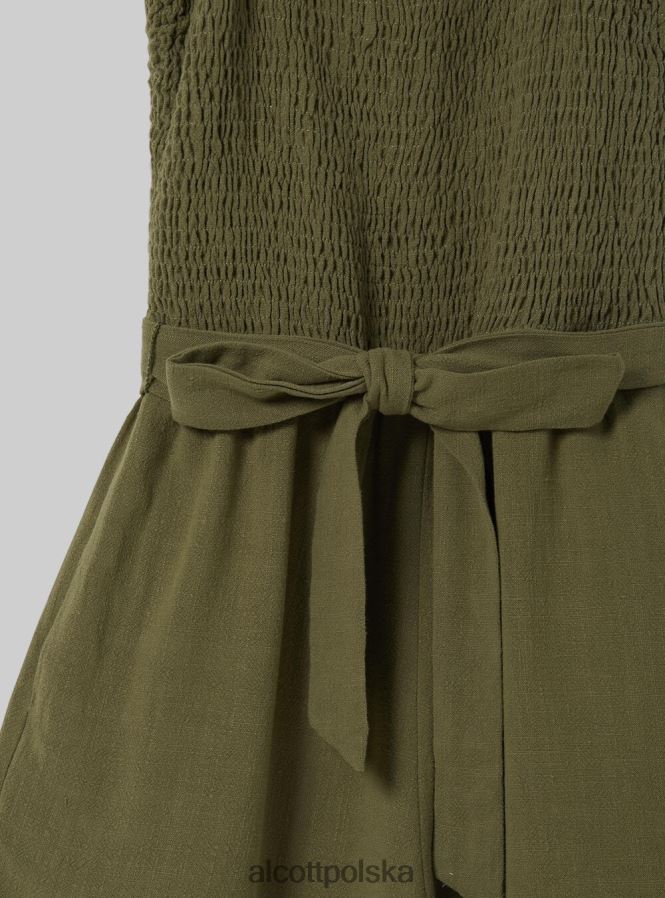 odzież Alcott Krótki kombinezon z domieszką lnu c0578 beż kobiety 2TXFF6429