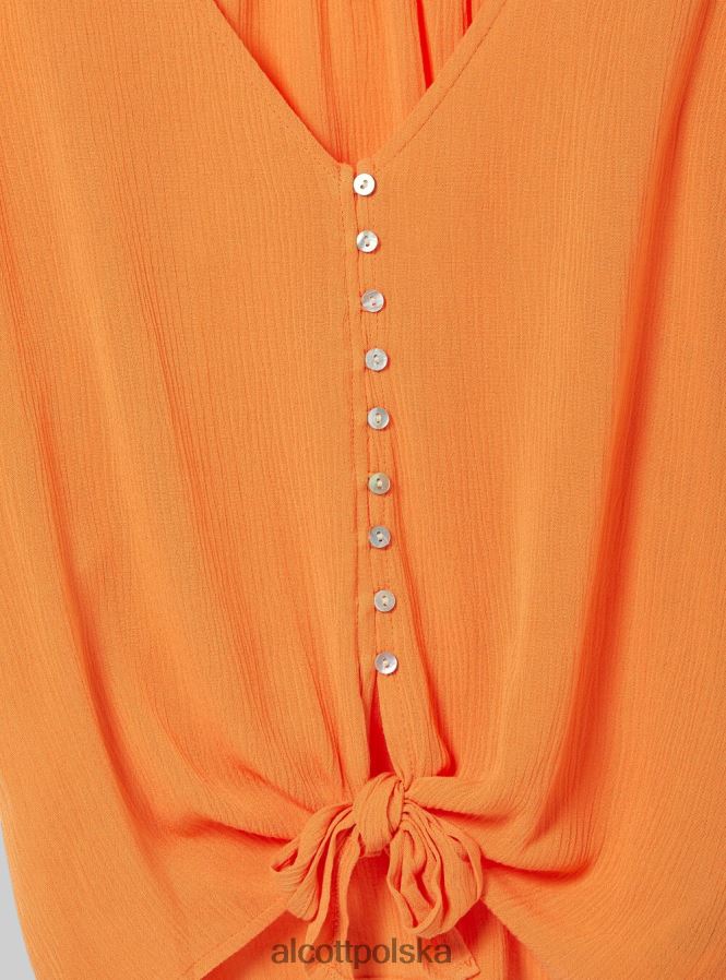 odzież Alcott Koszula z dekoltem w kształcie litery V i węzłem w talii wh2 biały kobiety 2TXFF6168