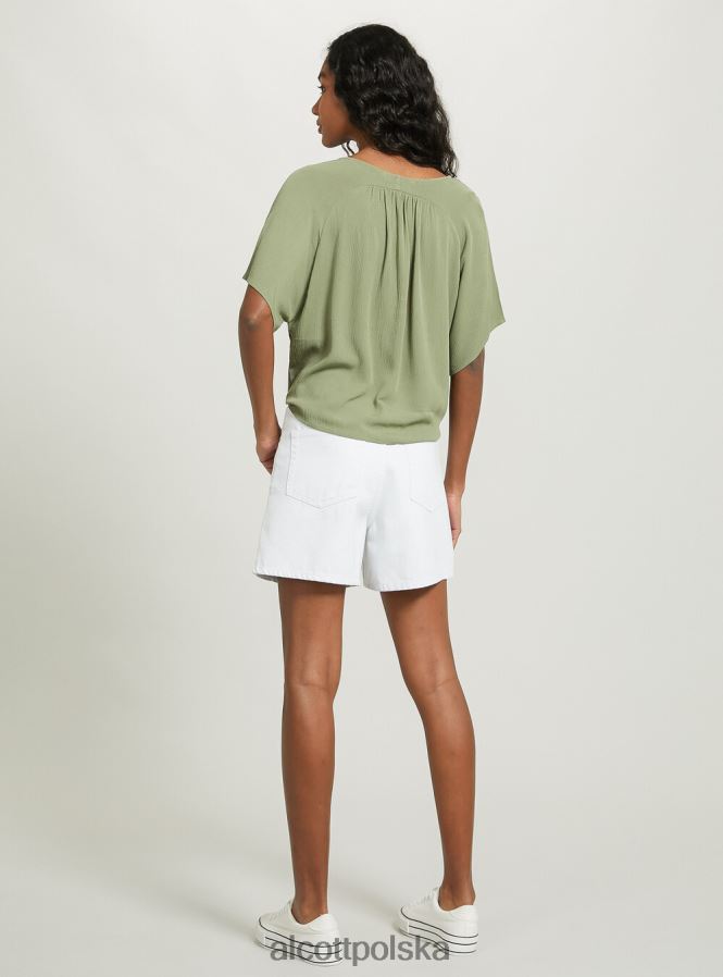 odzież Alcott Koszula z dekoltem w kształcie litery V i węzłem w talii wh2 biały kobiety 2TXFF6240