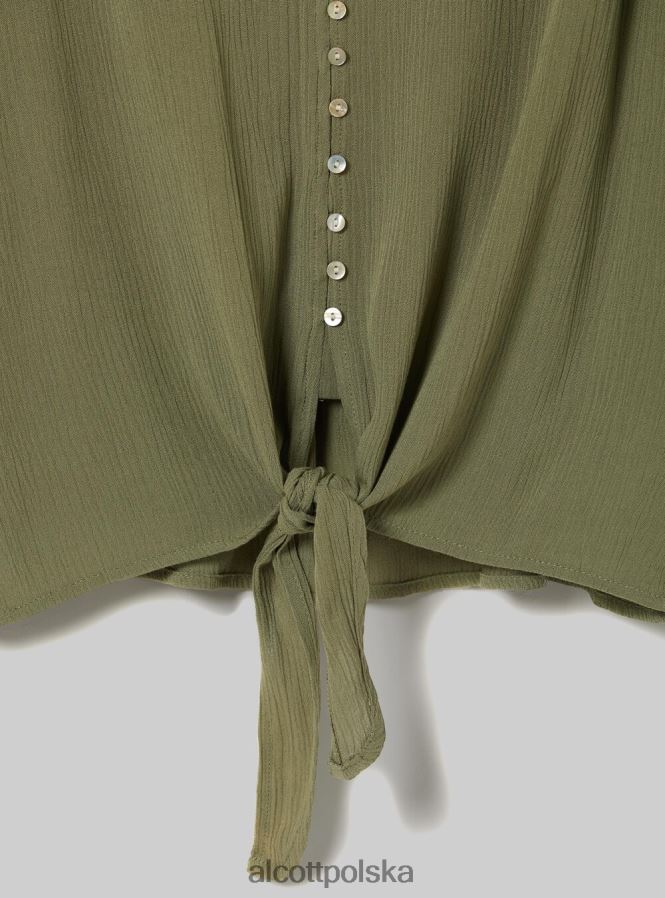 odzież Alcott Koszula z dekoltem w kształcie litery V i węzłem w talii wh2 biały kobiety 2TXFF6240