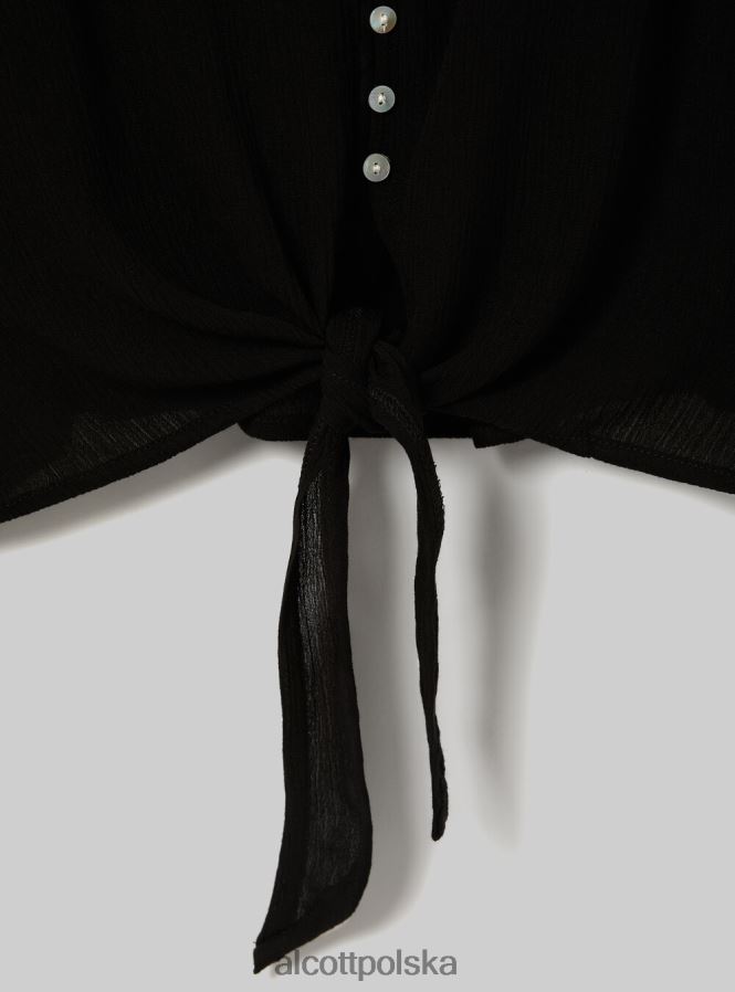 odzież Alcott Koszula z dekoltem w kształcie litery V i węzłem w talii wh2 biały kobiety 2TXFF6265