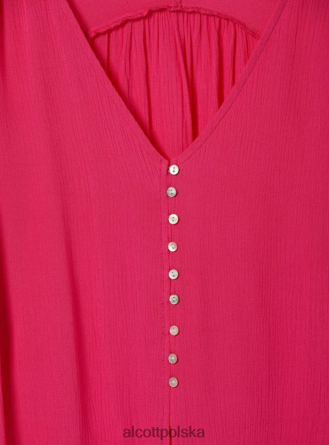 odzież Alcott Koszula z dekoltem w kształcie litery V i węzłem w talii wh2 biały kobiety 2TXFF6328