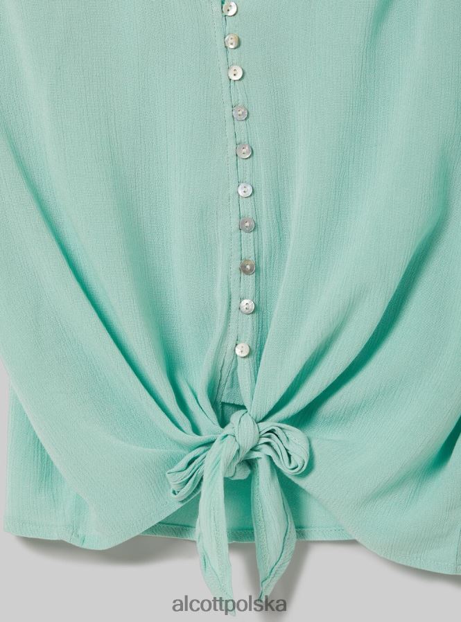 odzież Alcott Koszula z dekoltem w kształcie litery V i węzłem w talii wh2 biały kobiety 2TXFF6390