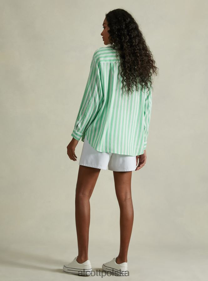odzież Alcott Lniana koszula w paski az3 lazurowe światło kobiety 2TXFF625