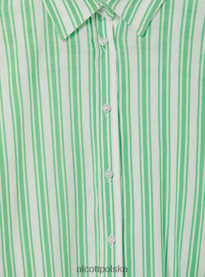 odzież Alcott Lniana koszula w paski az3 lazurowe światło kobiety 2TXFF625