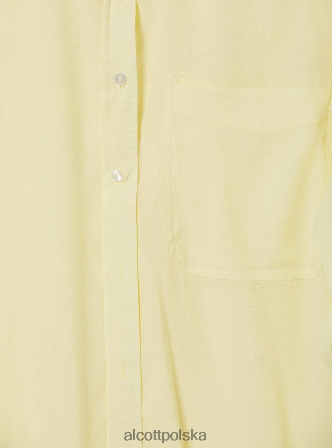 odzież Alcott Lniana koszula z kieszenią na piersi zielone światło ga3 aqua kobiety 2TXFF6518