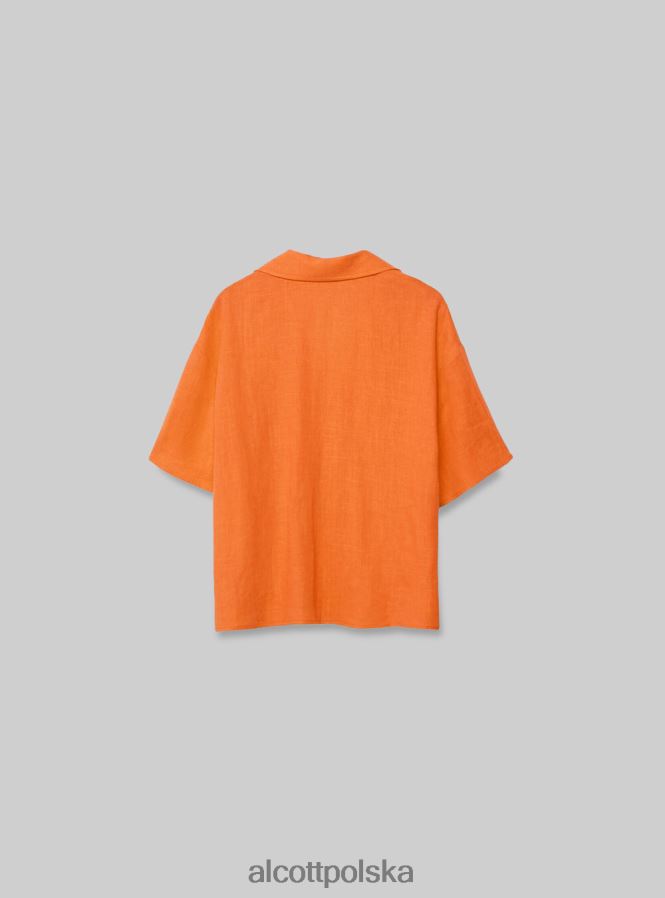 odzież Alcott Lniana koszula z krótkim rękawem pk3 różowe światło kobiety 2TXFF6483