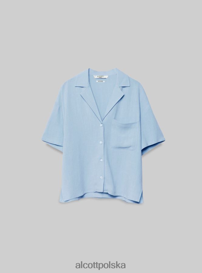 odzież Alcott Lniana koszula z krótkim rękawem pk3 różowe światło kobiety 2TXFF6509