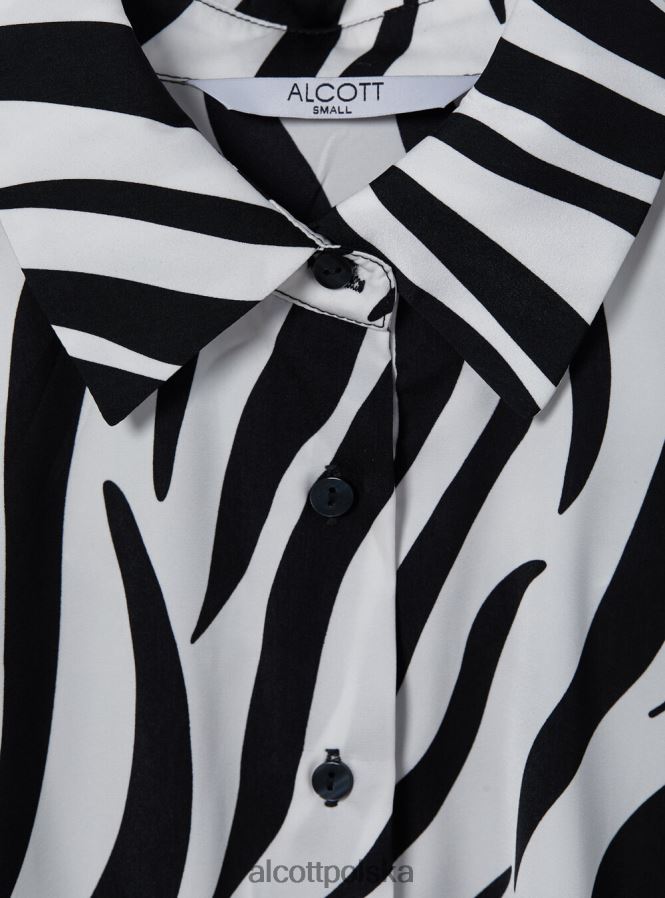 odzież Alcott Satynowa koszula ze zwierzęcym nadrukiem zebra kobiety 2TXFF665