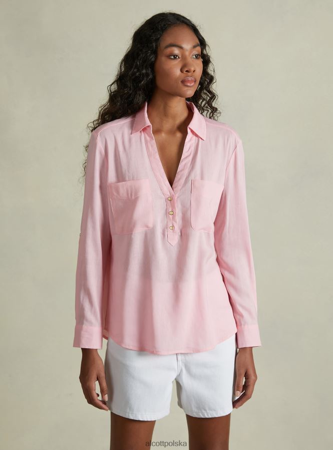 odzież Alcott blusa w puro lino wh2 biały kobiety 2TXFF6224