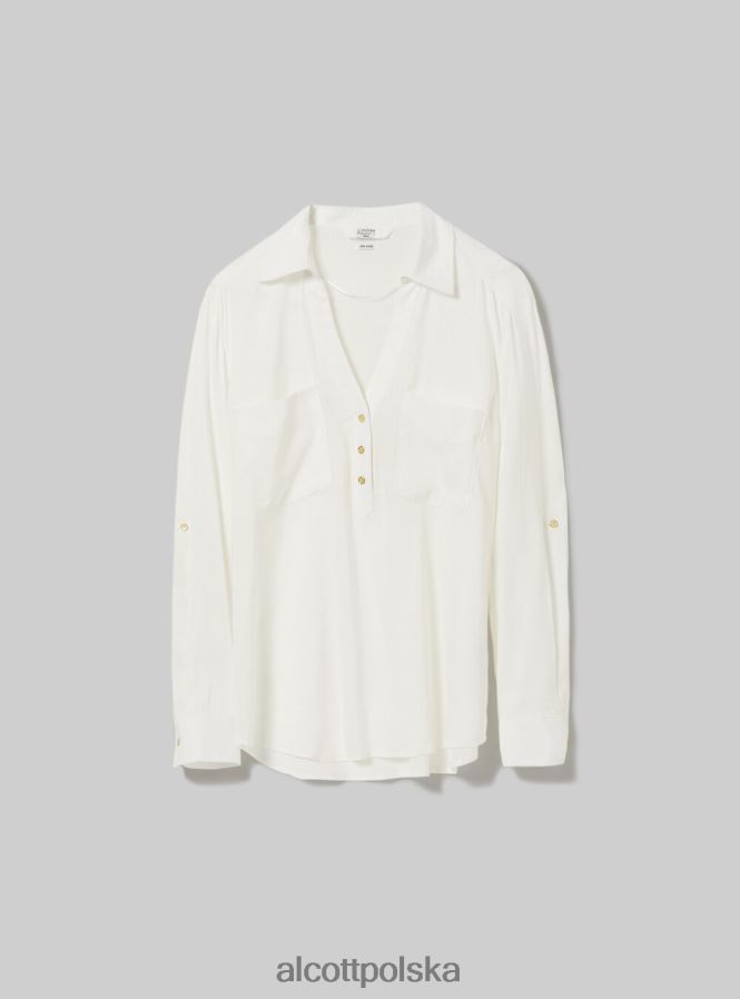 odzież Alcott blusa w puro lino wh2 biały kobiety 2TXFF624