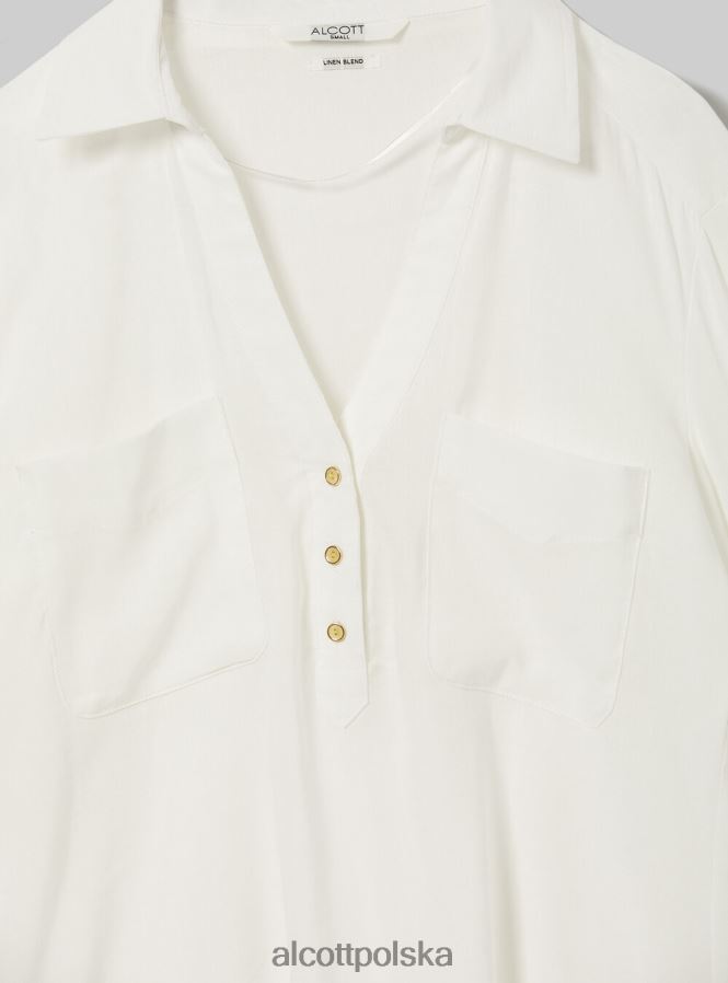 odzież Alcott blusa w puro lino wh2 biały kobiety 2TXFF624