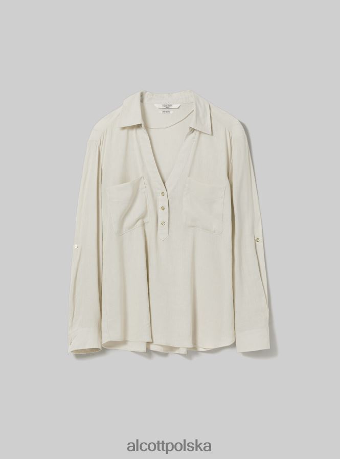odzież Alcott blusa w puro lino wh2 biały kobiety 2TXFF6463