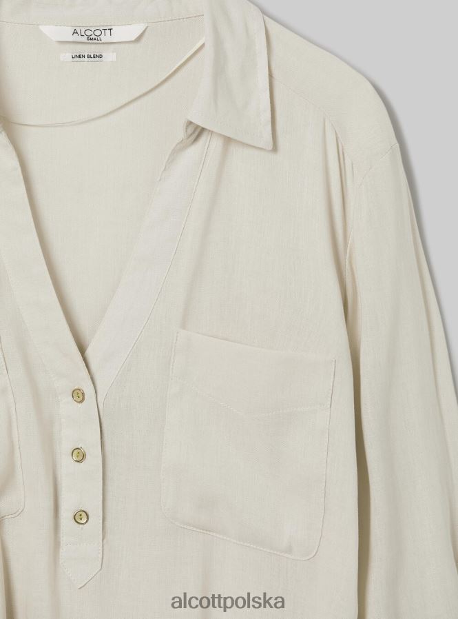 odzież Alcott blusa w puro lino wh2 biały kobiety 2TXFF6463