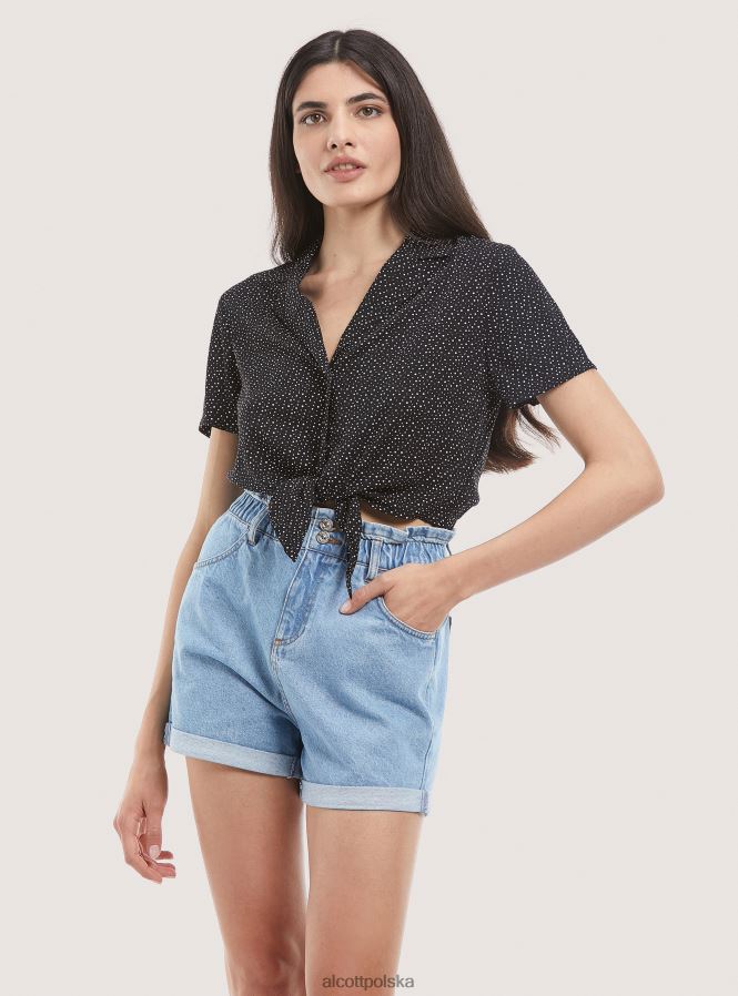 odzież Alcott camicia upraw con nodo czarny kobiety 2TXFF6322