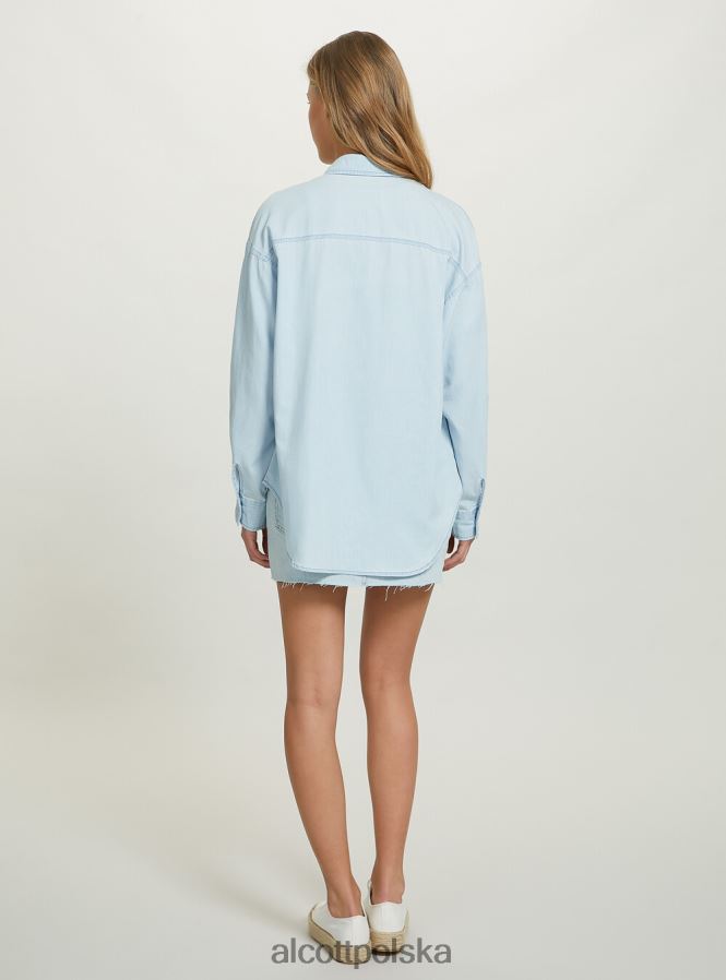 odzież Alcott camicia w dżinsowym rozmiarze oversize d007 jasny lazur kobiety 2TXFF6423