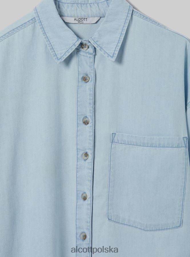 odzież Alcott camicia w dżinsowym rozmiarze oversize d007 jasny lazur kobiety 2TXFF6423