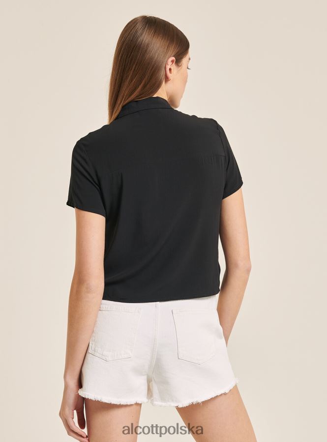 odzież Alcott krótka koszula z kieszenią na piersi w3 biały kobiety 2TXFF6184