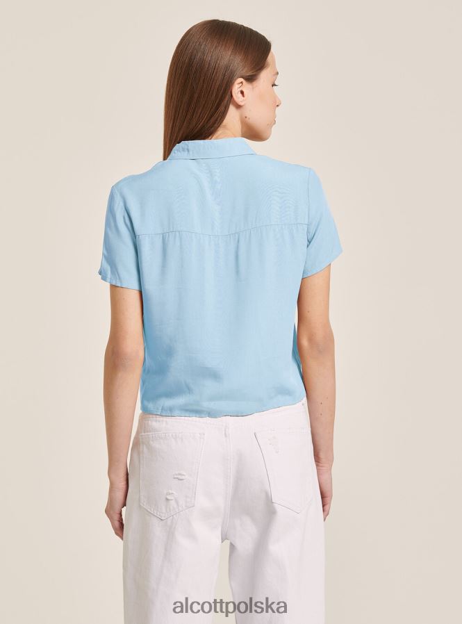 odzież Alcott krótka koszula z kieszenią na piersi w3 biały kobiety 2TXFF6480