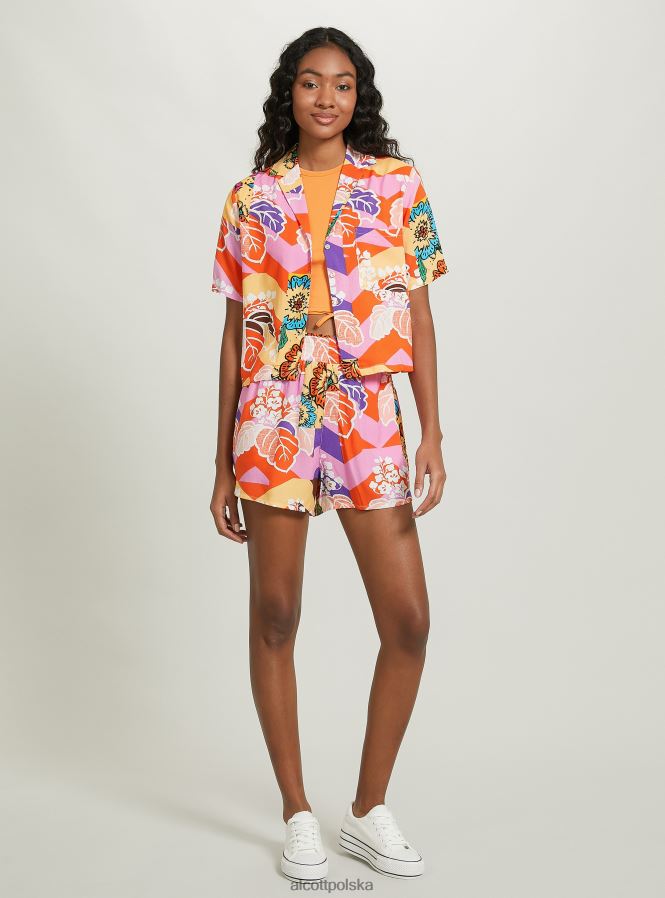 odzież Alcott krótka koszula z nadrukiem bk1 czarny kobiety 2TXFF613