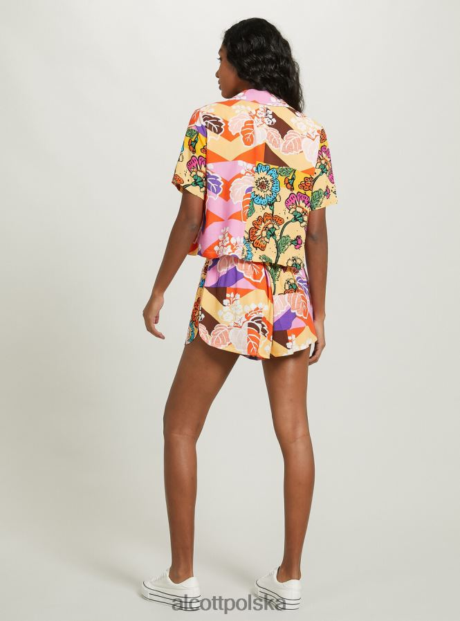 odzież Alcott krótka koszula z nadrukiem bk1 czarny kobiety 2TXFF613