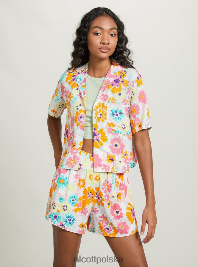 odzież Alcott krótka koszula z nadrukiem bk1 czarny kobiety 2TXFF61