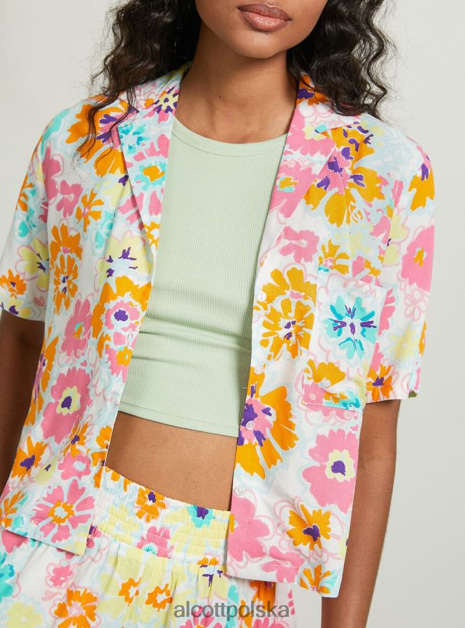 odzież Alcott krótka koszula z nadrukiem bk1 czarny kobiety 2TXFF61