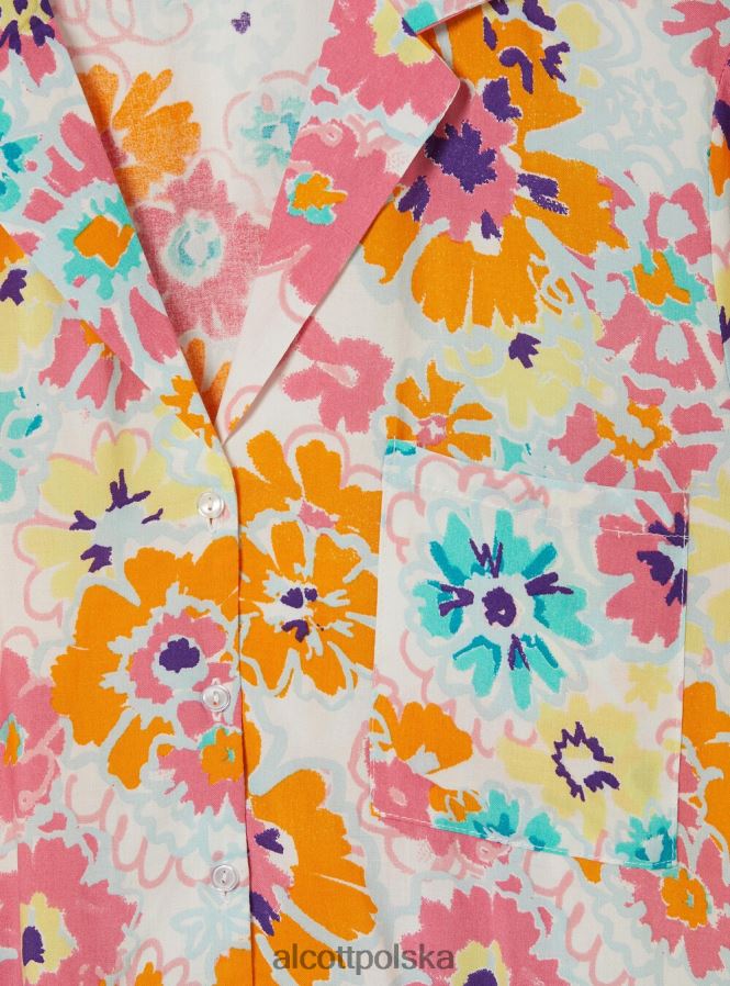 odzież Alcott krótka koszula z nadrukiem bk1 czarny kobiety 2TXFF61