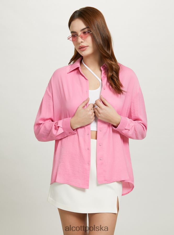 odzież Alcott satynowa koszula lub3 pomarańczowe światło kobiety 2TXFF6283