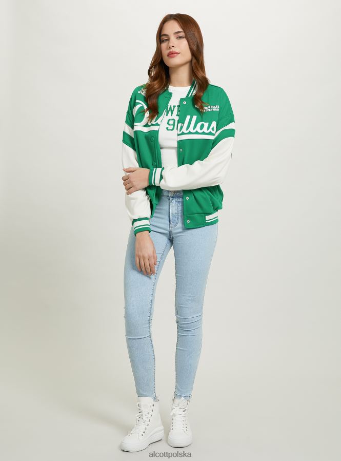 odzież Alcott Collegeowa kurtka bomber z nadrukiem br1 brązowy ciemny kobiety 2TXFF6256