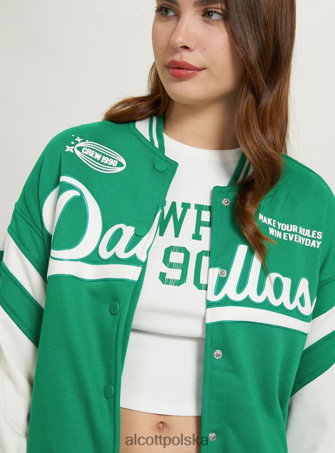 odzież Alcott Collegeowa kurtka bomber z nadrukiem br1 brązowy ciemny kobiety 2TXFF6256