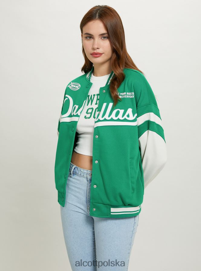 odzież Alcott Collegeowa kurtka bomber z nadrukiem br1 brązowy ciemny kobiety 2TXFF6256