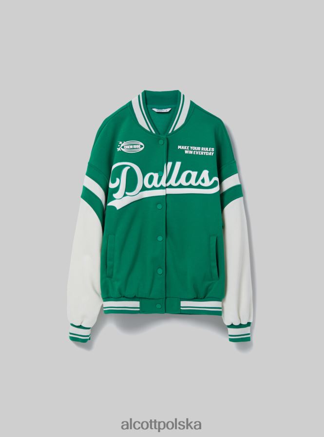 odzież Alcott Collegeowa kurtka bomber z nadrukiem br1 brązowy ciemny kobiety 2TXFF6256