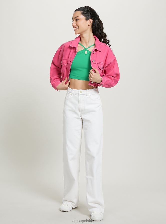 odzież Alcott giubbotto przycięte w dżinsowym kolorze średni fuxia fx2 kobiety 2TXFF65