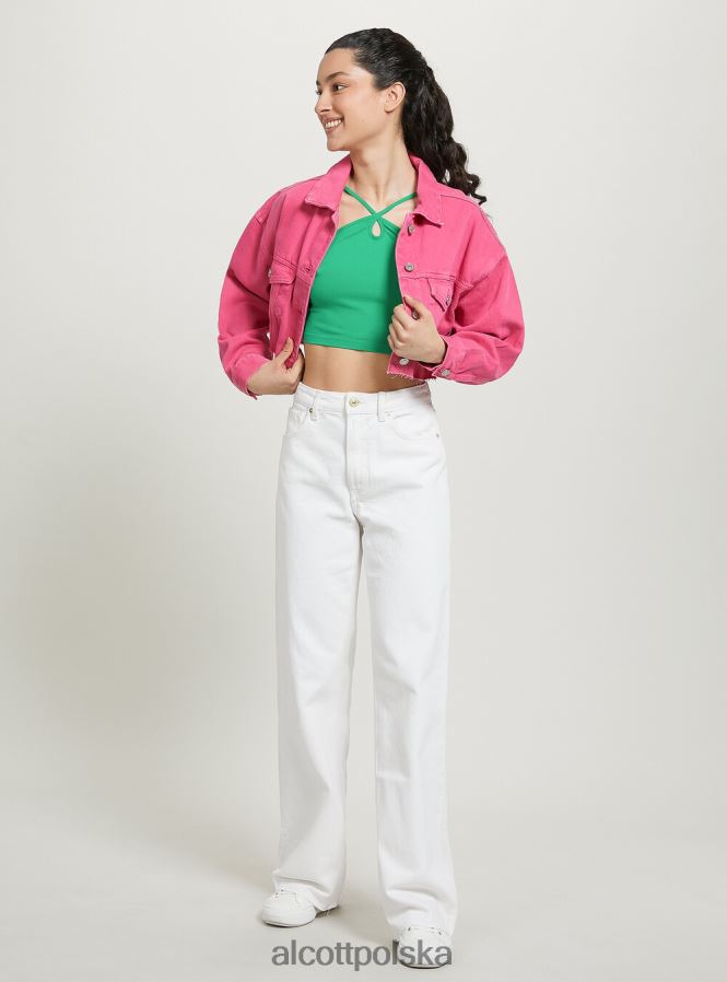 odzież Alcott giubbotto przycięte w dżinsowym kolorze średni fuxia fx2 kobiety 2TXFF65