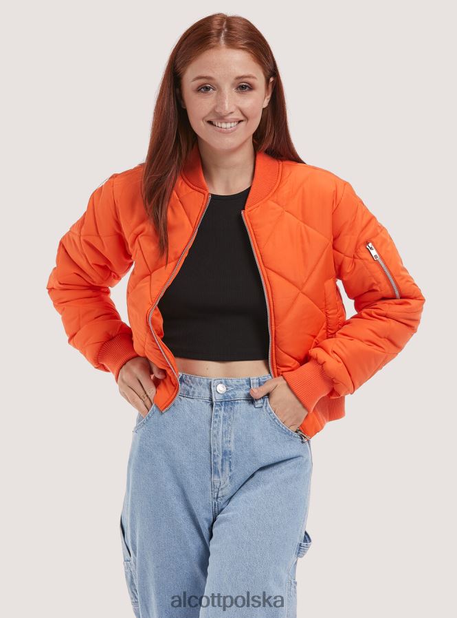odzież Alcott krótka kurtka bomber z wyściółką pochodzącą z recyklingu br2 brązowy średni kobiety 2TXFF6221