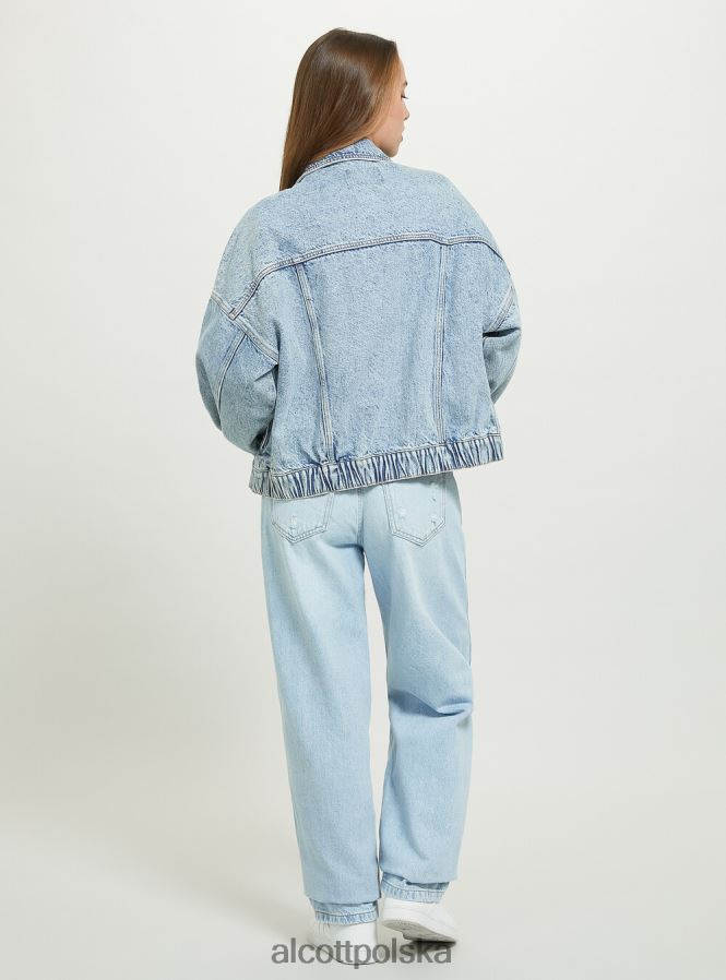 odzież Alcott kurtka dżinsowa z elastyczną talią d006 lazur kobiety 2TXFF6490