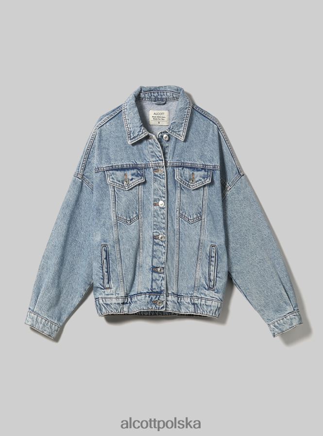 odzież Alcott kurtka dżinsowa z elastyczną talią d006 lazur kobiety 2TXFF6490