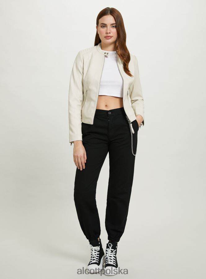 odzież Alcott kurtka motocyklowa z efektem skóry bk1 czarny kobiety 2TXFF6102