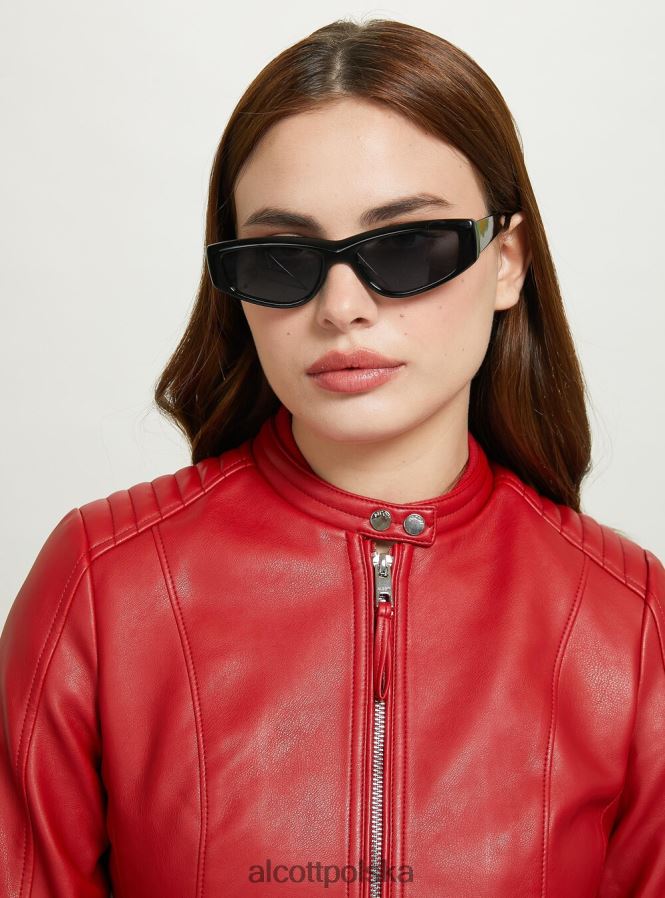 odzież Alcott kurtka motocyklowa z efektem skóry bk1 czarny kobiety 2TXFF637