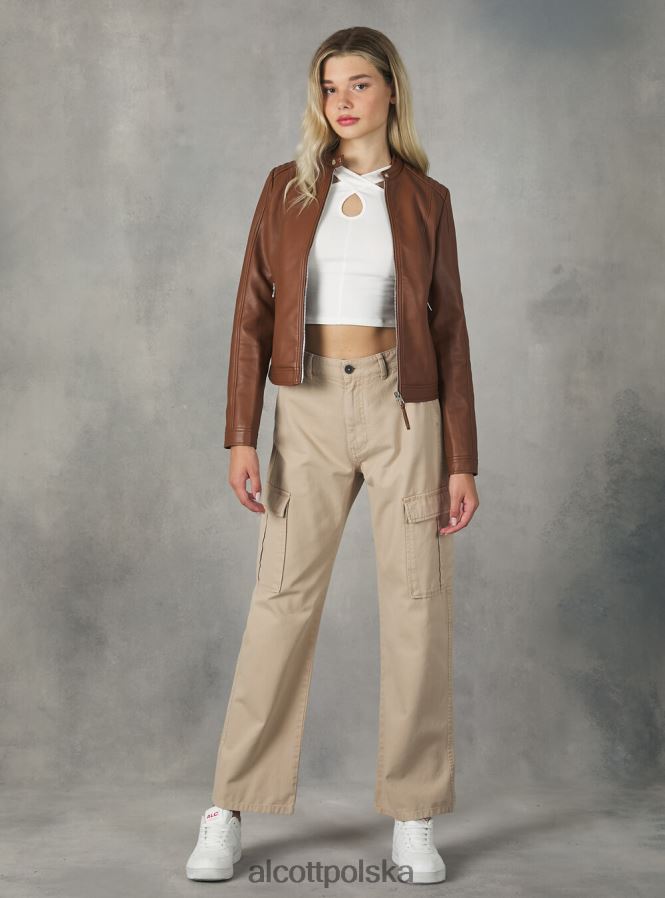 odzież Alcott kurtka motocyklowa z efektem skóry bk1 czarny kobiety 2TXFF6452