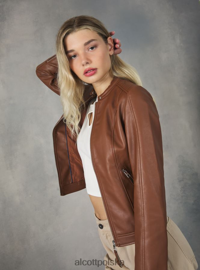 odzież Alcott kurtka motocyklowa z efektem skóry bk1 czarny kobiety 2TXFF6452