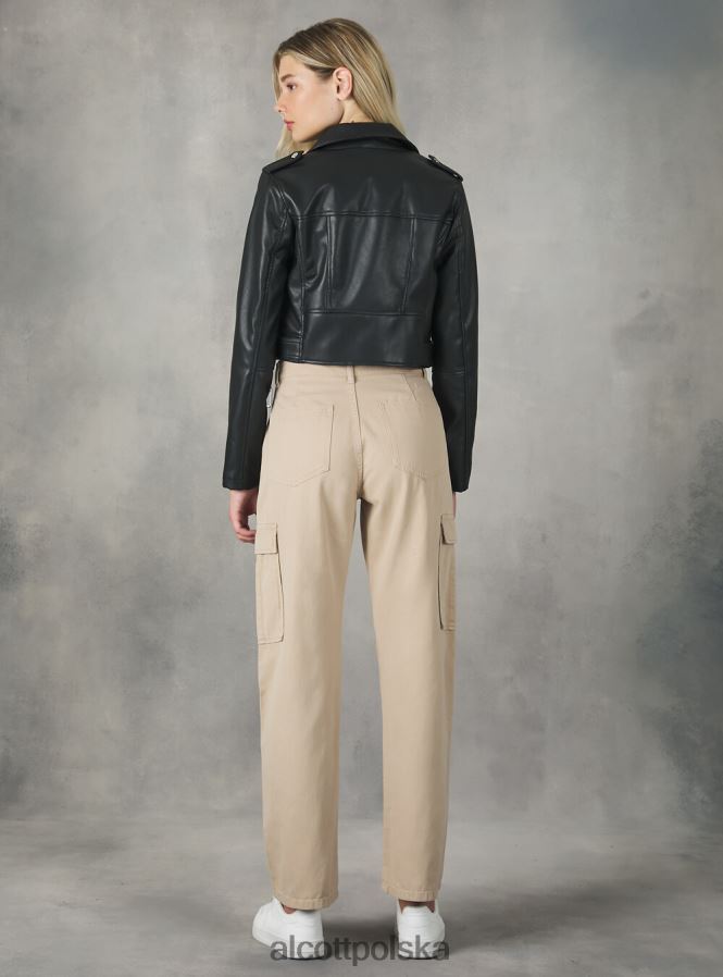 odzież Alcott kurtka motocyklowa z efektem skóry bk1 czarny kobiety 2TXFF6453