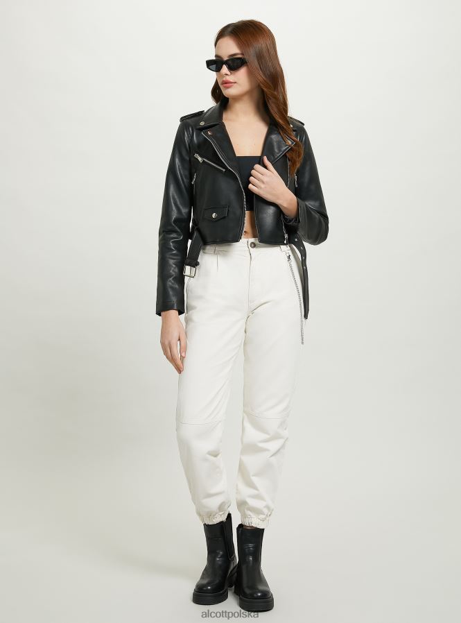 odzież Alcott kurtka motocyklowa z efektem skóry bk1 czarny kobiety 2TXFF662