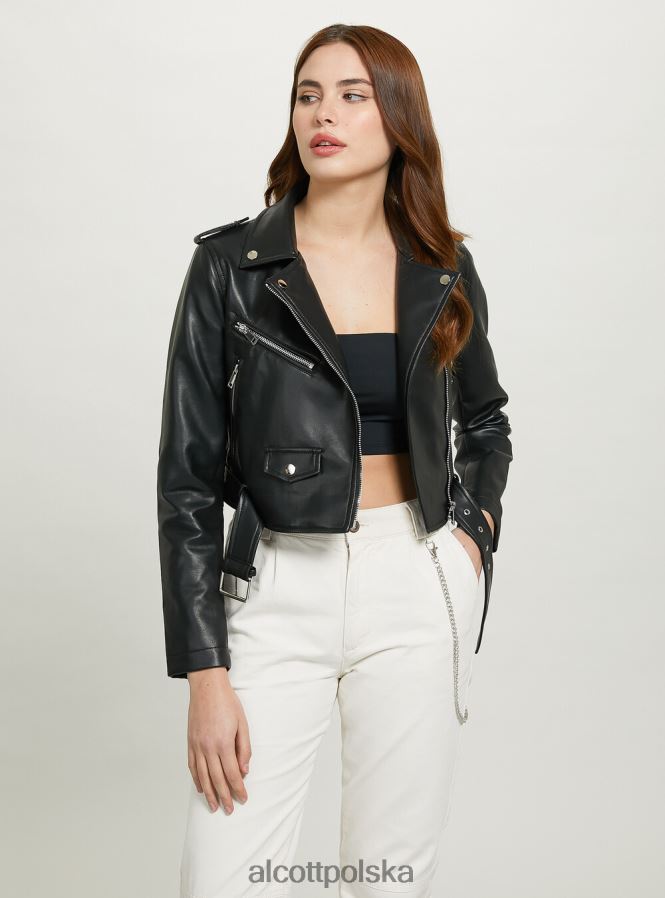 odzież Alcott kurtka motocyklowa z efektem skóry bk1 czarny kobiety 2TXFF662