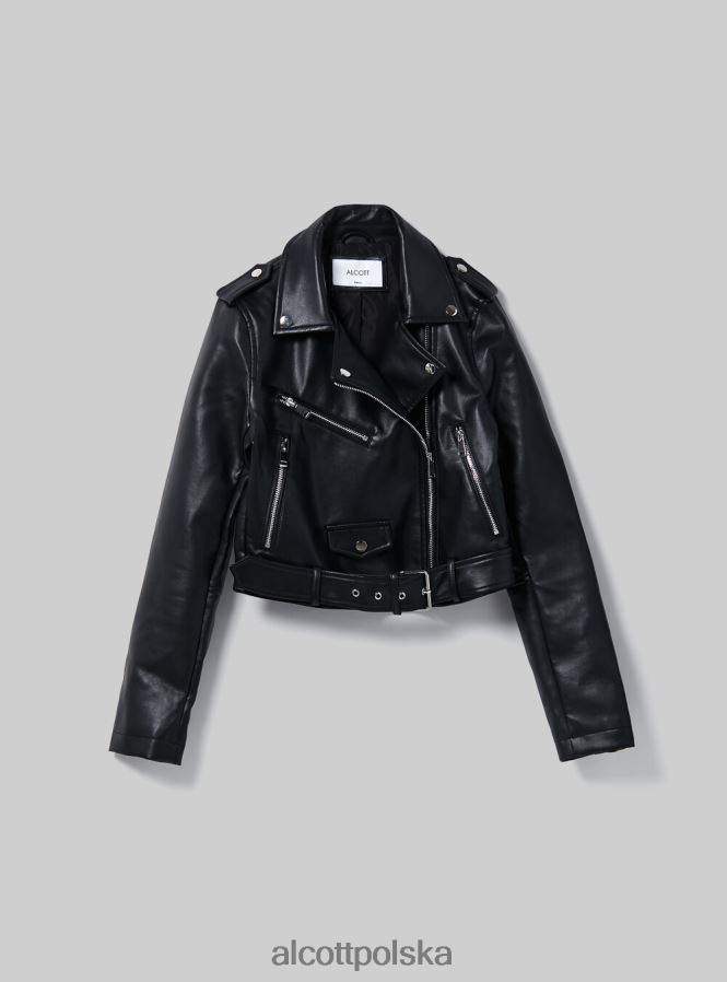odzież Alcott kurtka motocyklowa z efektem skóry bk1 czarny kobiety 2TXFF662
